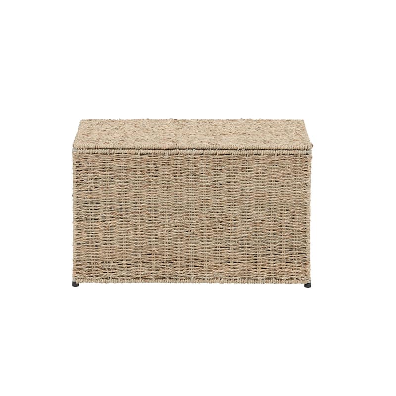 Household Essentials Decorative Seagrass Wicker Storage Chest