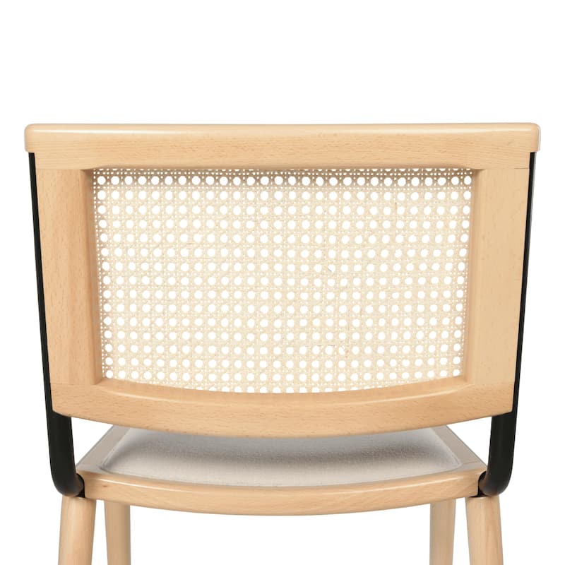 Breuer Chair Company Rereke Dining Side Chair w/ Padded Seat Beech Wood Cane Back Steel Frame & Wooden Legs (Made in Italy)