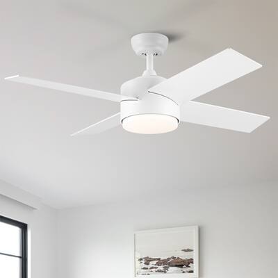 44 In Integrated LED Ceiling Fan Lighting with White ABS Blade