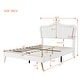 preview thumbnail 33 of 54, PU Upholstered Princess Bed with LED Lights and Crown Headboard