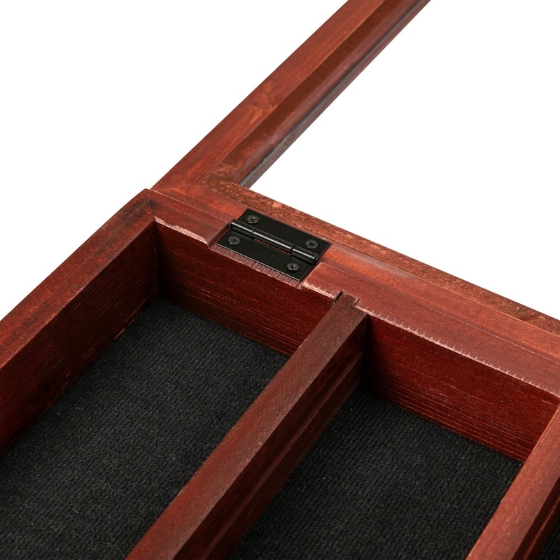 Wooden Medals Display Case with Removable Shelves