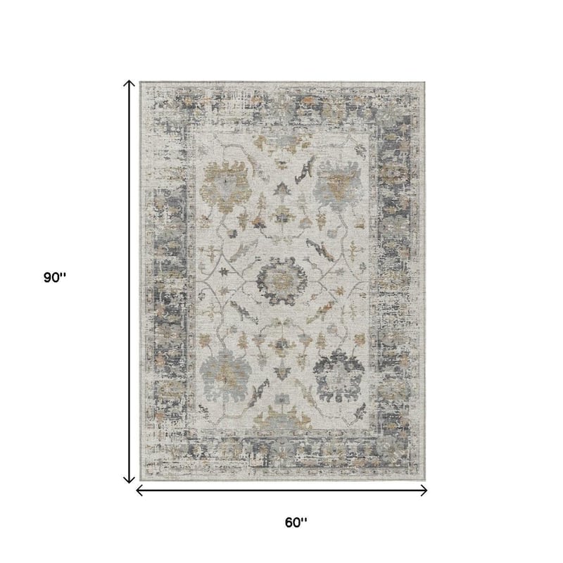 HomeRoots Floral Traditional Rectangle Outdoor Rug