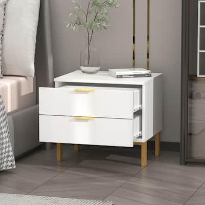 Nightstands End Table with Drawer White Bedside Table by Timechee