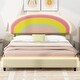 preview thumbnail 3 of 27, Rainbow Shaped Upholstered Platform Bed with Height-adjustbale Headboard