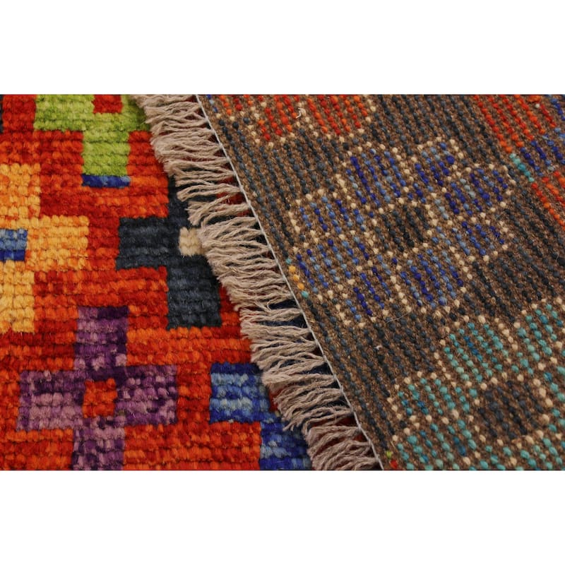 Boho Chic Balochi Tanner Rust/Gray Hand Knotted Wool Rug - 5'6'' x 7'9''