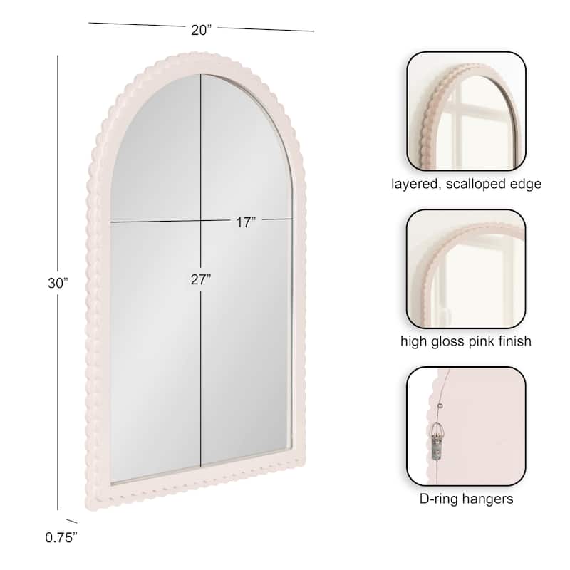 Kate and Laurel Scallia Wooden Arch Mirror
