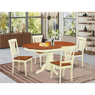Kitchen Table Set for 4 - 5 Piece Dining Set with Butterfly Leaf & Chairs