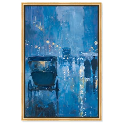 Art Remedy London Nights Framed Impressionism 1 Piece Canvas Wall Art /Monet And Van Gogh Inspired Art