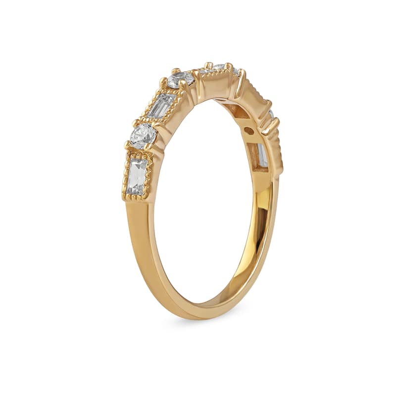 1/2ct TDW Vintage Inspired Diamond Wedding Band in 14k Gold for Women