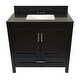 preview thumbnail 60 of 146, Nevado 37" Bathroom Vanity with Cultured Marble Vanity Top Sink in White with White Basin Brown - Galaxy Black