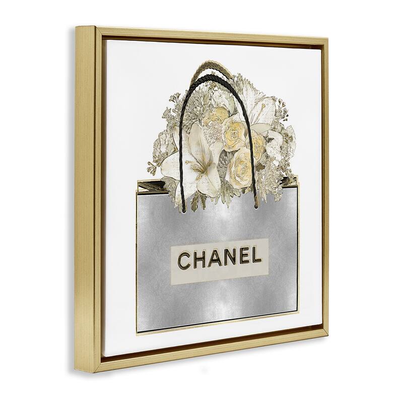 Stupell Flowers in Silver Bag Framed Floater Canvas Wall Art Design By Madeline Blake