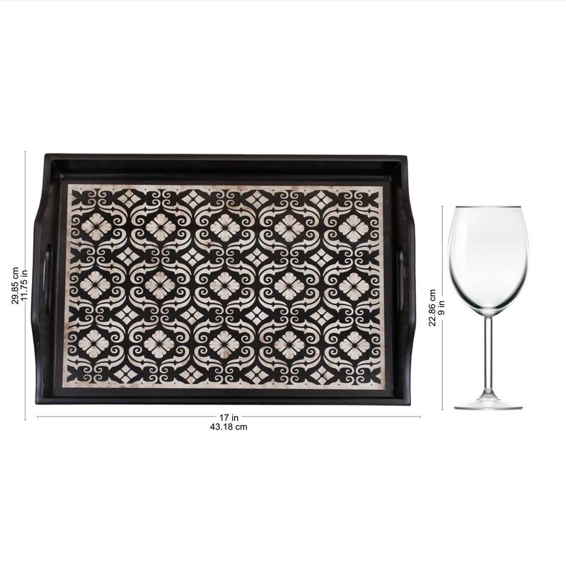 Handmade Floral Muse Painted Glass Tray (Peru)