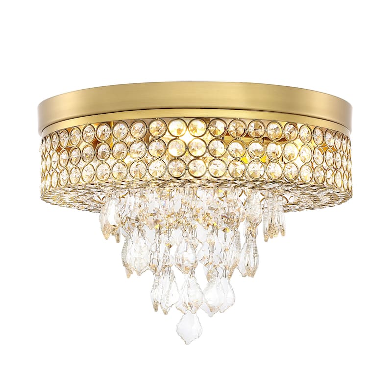 GetLedel 4-Light Tiered Crystal Flush Mount