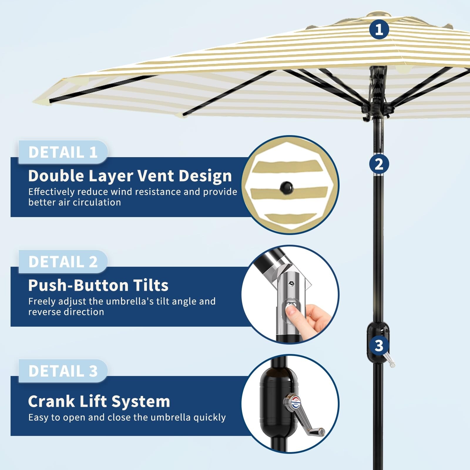7.5 x 11 patio umbrella Tempo 7.5 ft. Aluminum Market Umbrella