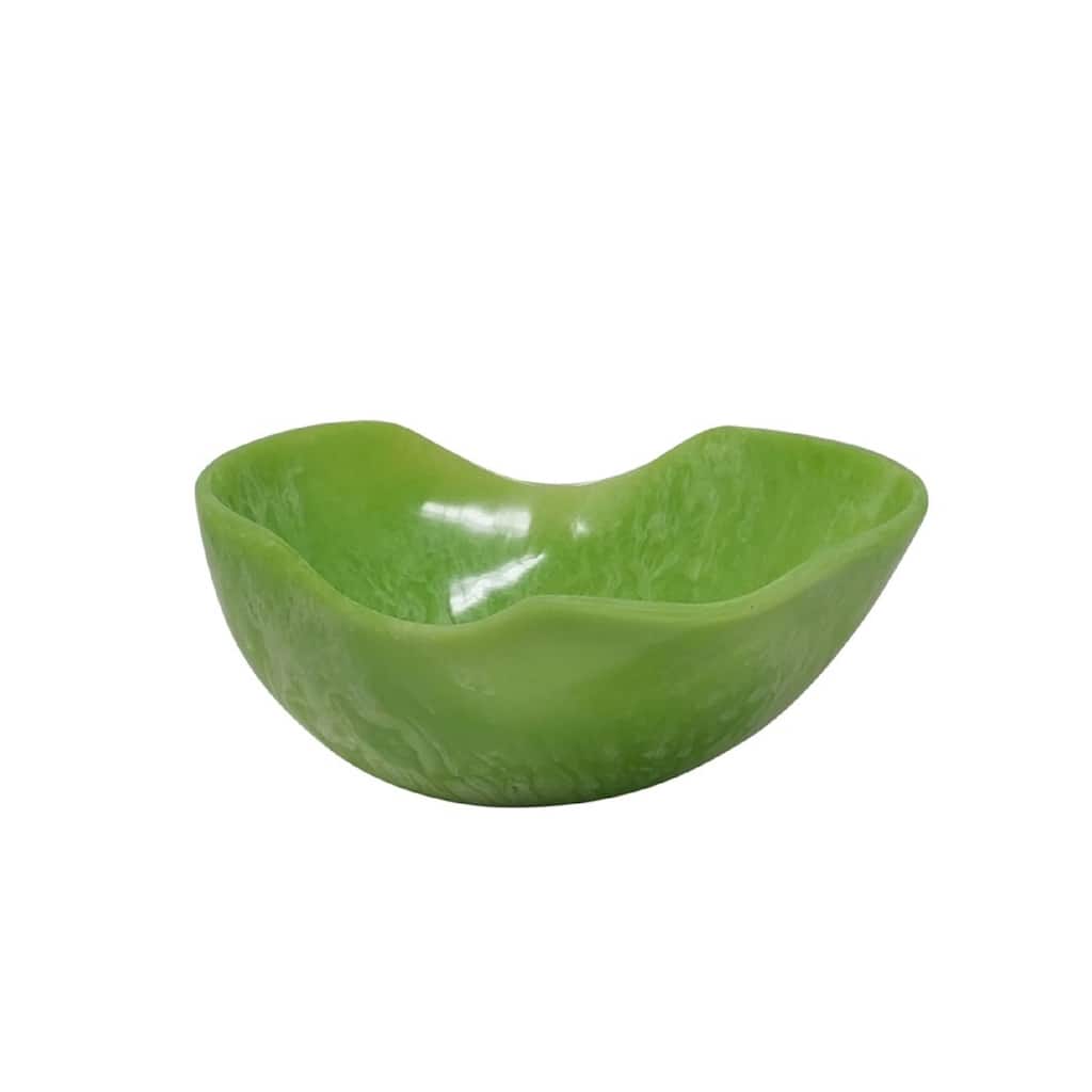 Small Large Fruit Bowl Lime Green Resin Dia 13.3" - Green