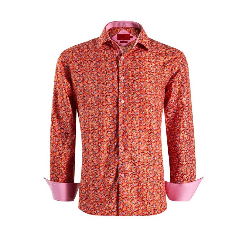 Elie Balleh Boys' Slim Fit Paisley Print Shirt