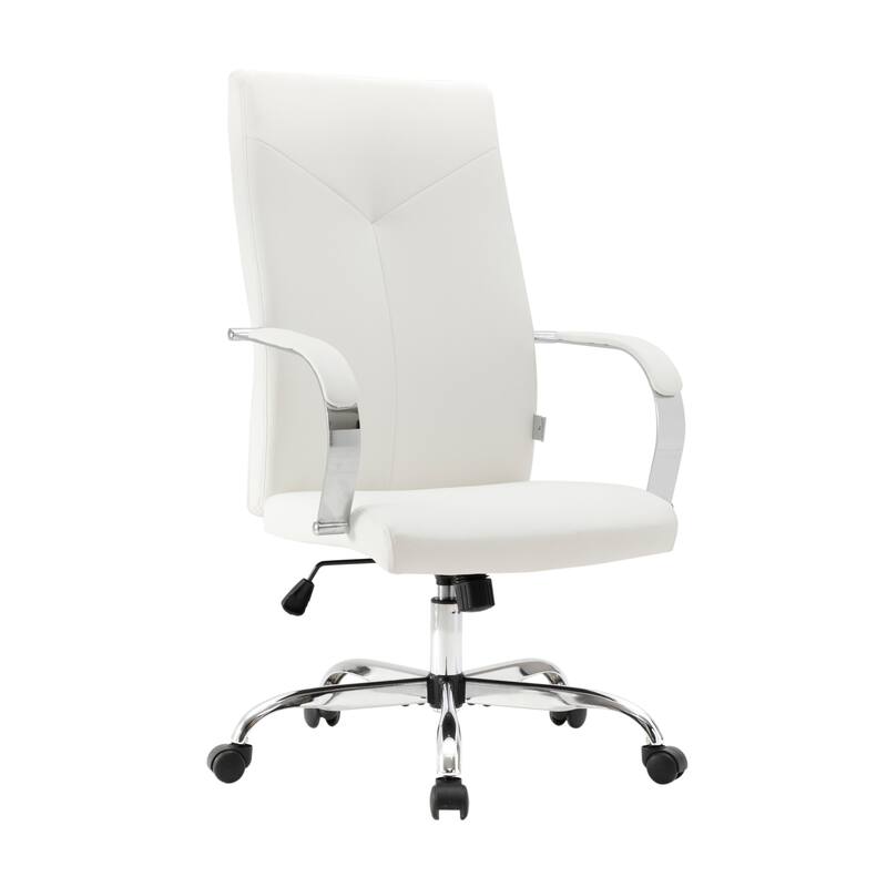 Modern Adjustable Office Chair - Leather Conference Chair with Swivel & Tilt - Tall High-Back Executive Desk Chair