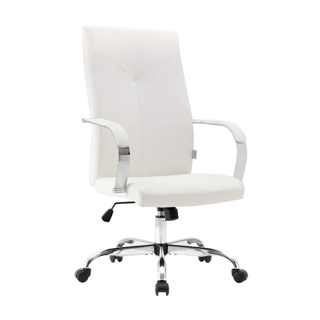 Modern Adjustable Office Chair - Leather Conference Chair with Swivel & Tilt - Tall High-Back Executive Desk Chair
