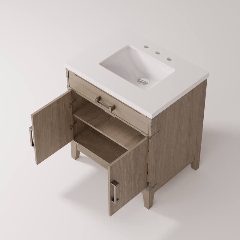 Laurel Bath Vanity with Cultured Marble Top and Sink