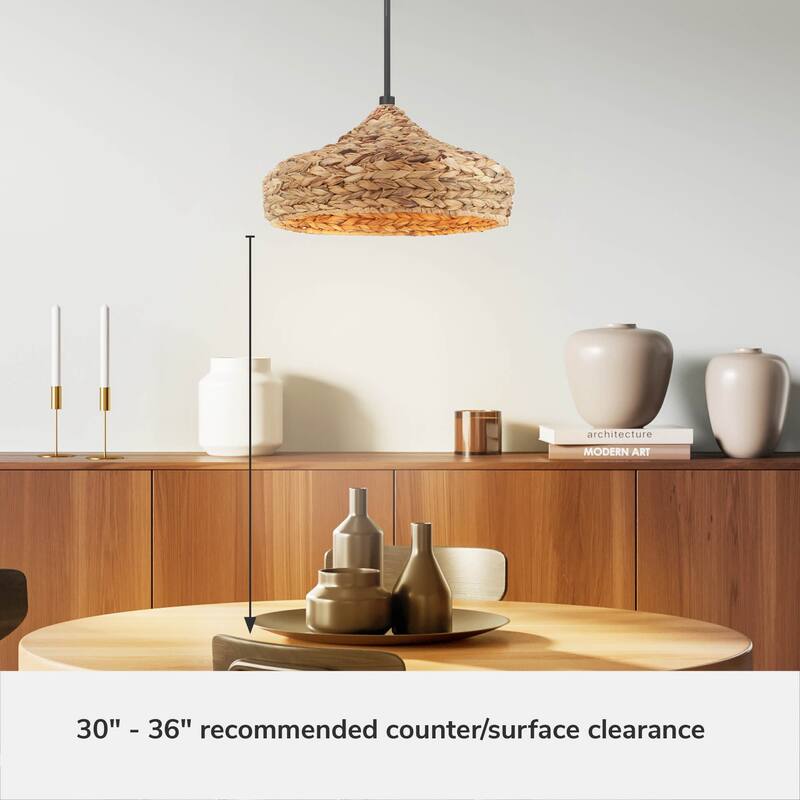Hunter Cambria Boho Seagrass Pendant - Kitchen, Bedroom, Living Room, Dining Room, Entry - Transitional, Coastal