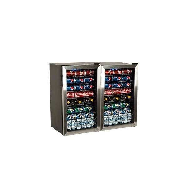 Shop Edgestar Bwc120dual 206 Can And 10 Bottle Side By Side Beverage Coolers With Extreme Cool Stainless Steel Overstock 20617147
