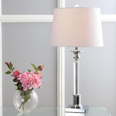 Foster 28" Crystal LED Table Lamp, Clear/Chrome by JONATHAN Y