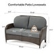 preview thumbnail 19 of 18, Outdoor Rattan Loveseat – Traditional 2‑Seater Patio Chair 5.5″ Olefin Cushions