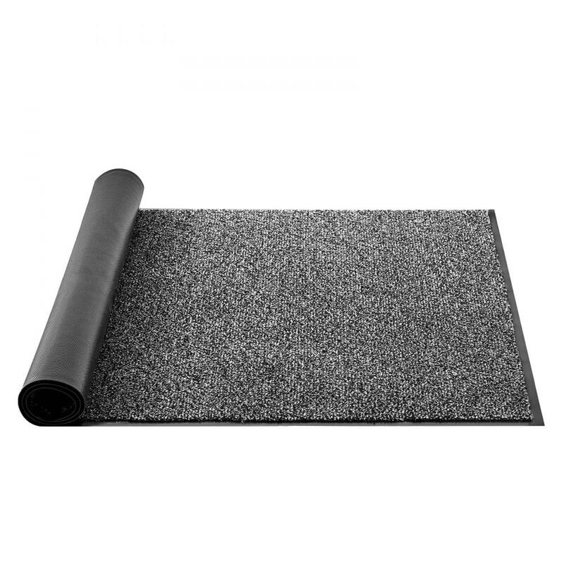 Grey Carpet Floor Mat 5x3 ft with Non-Slip Backing for Home and Commercial Use - 60 x 36 x 0.28 in
