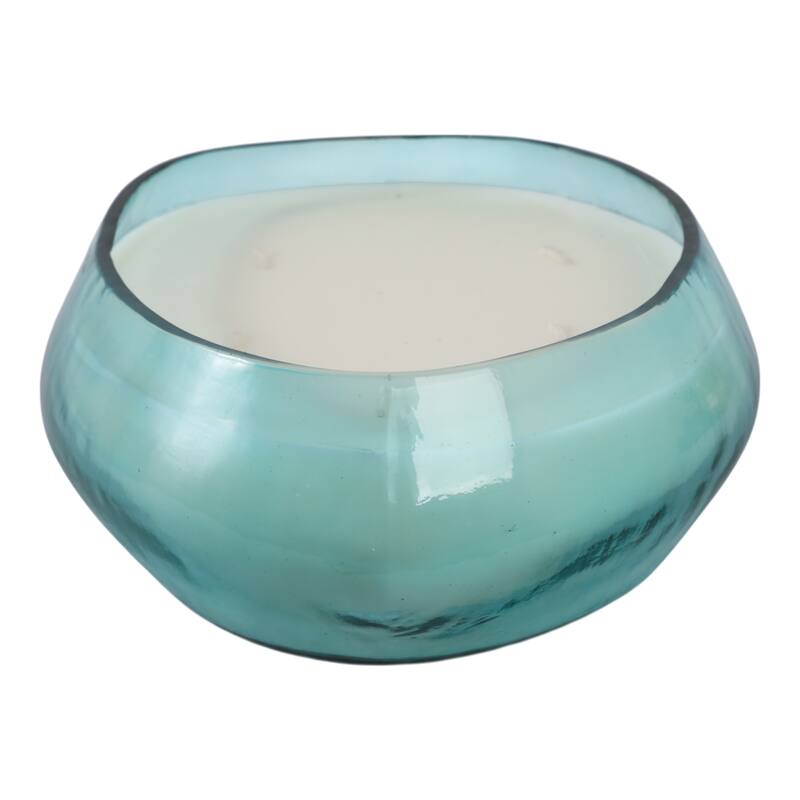 Glass and Wax Decorative Candle Bowl Modern Glam Sculptural Design - 10" x 8" x 3.5"