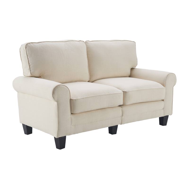 Serta Copenhagen 61" Loveseat for Two People, Pillowed Back Cushions and Rounded Arms, Durable Modern Upholstered Fabric