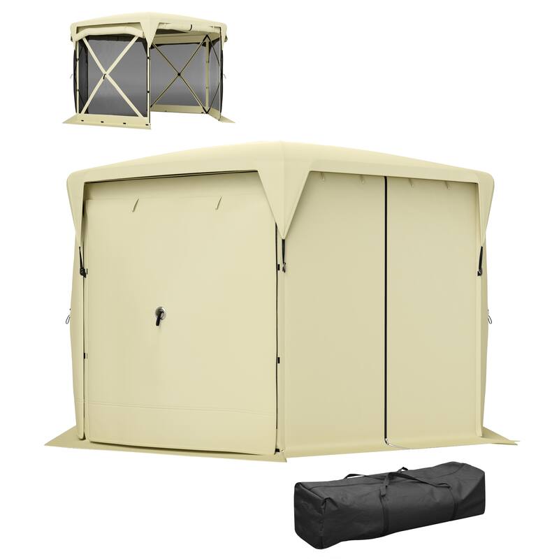 Oxford Fabric Pop-Up Gazebo Tent for 10-12 Persons - Beige
