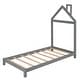 preview thumbnail 1 of 70, Wooden Platform Bed with Wood Slat Support, Modern Solid Wood Kids Bed Frame with House-shaped Headboard, No Box Spring Needed Gray - Twin