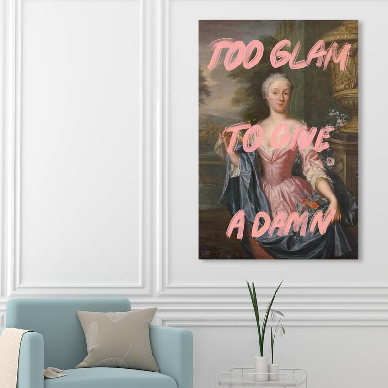 Wynwood Studio Canvas Fashion and Glam Too Glam II Pink and Shabby Chic Wall Art Canvas Print - 54 x 36