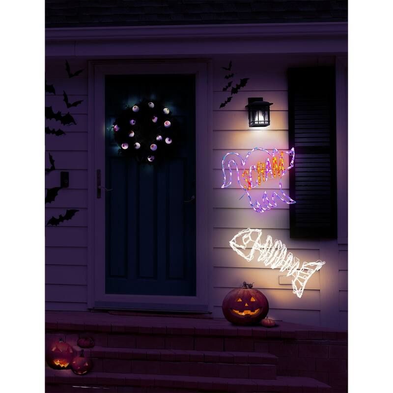LED Lighted Scram Cat Outdoor Halloween Decoration - 25"