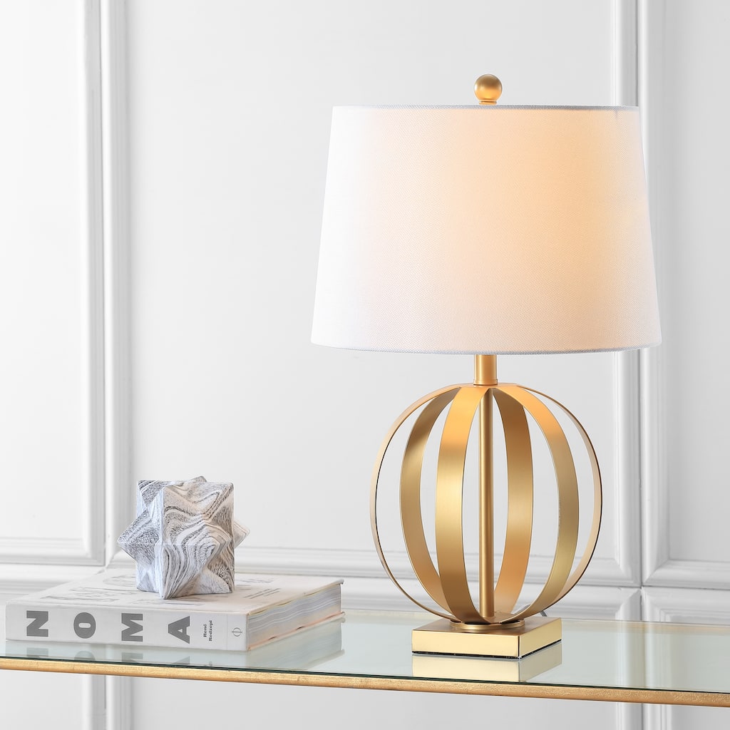 SAFAVIEH Lighting Fidenzia 25-inch Sphere Gold Table Lamp (Set of 2) - 15"x15"x24.5" - 15Wx15Dx25H