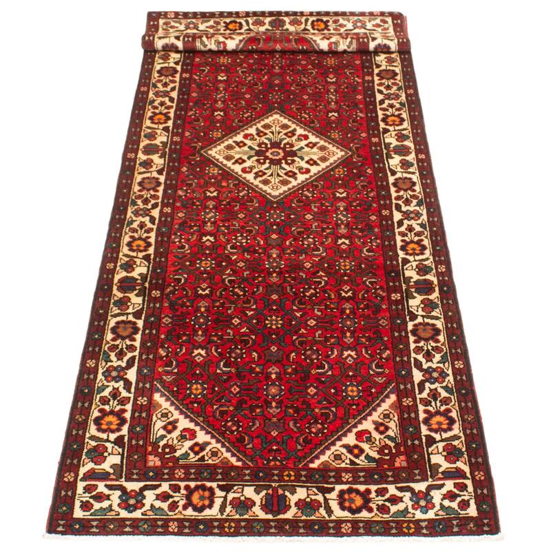 ECARPETGALLERY Hand-knotted Andelz Red Wool Rug - 3'7 x 10'4