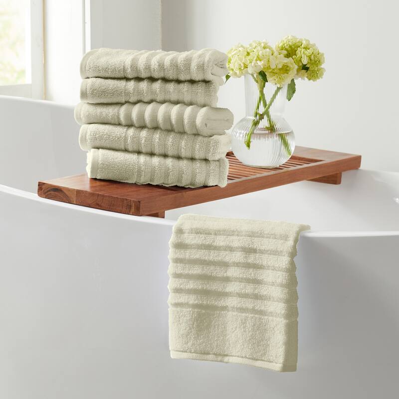 Linery & Co. Combed Cotton Bath Towel Set - Hand Towel (Pack of 6) - Sage Green