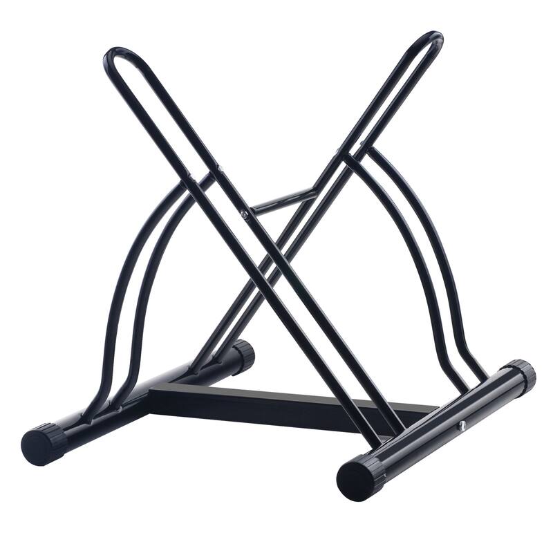 Bike Rack - Dual Bicycle Stand for 2 Bikes - Indoor or Outdoor Bike Storage - Steel Bike Racks by Rad Cycle (Black)