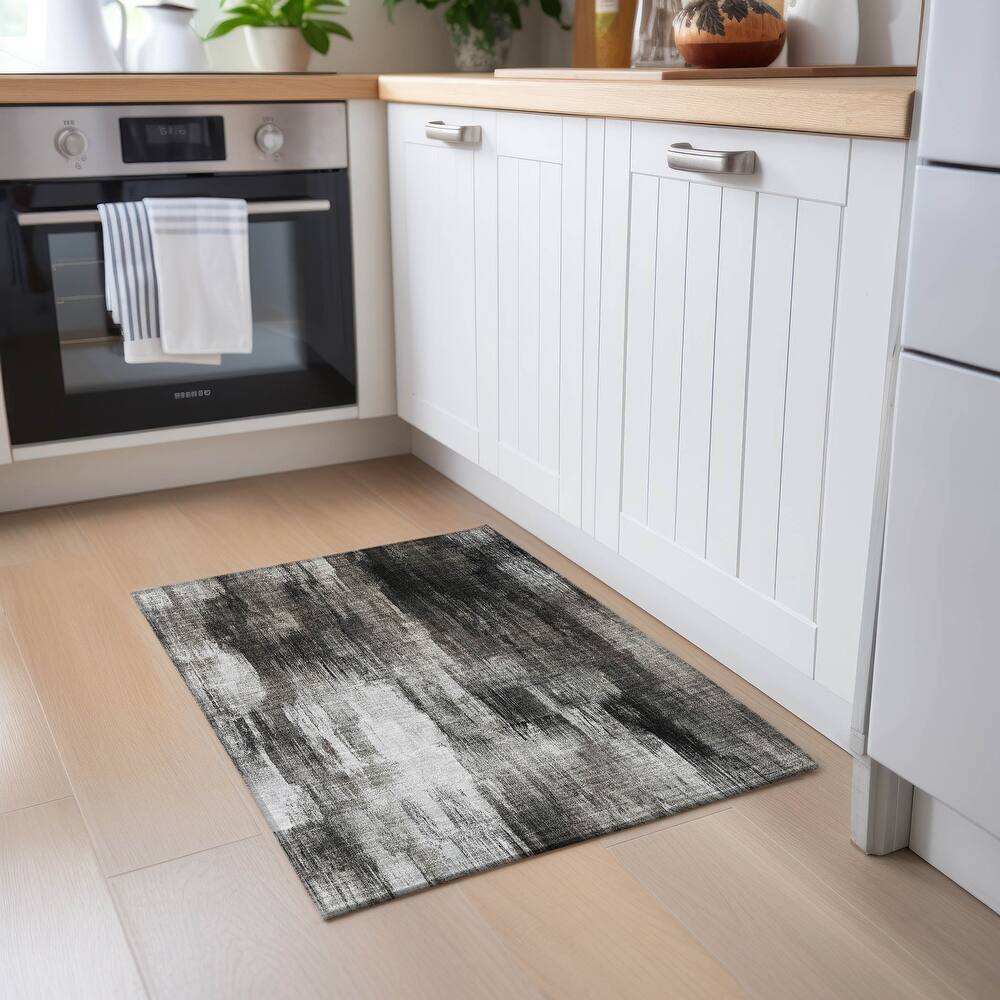 Machine Washable Indoor/ Outdoor Modern Ombre Chantille Rug