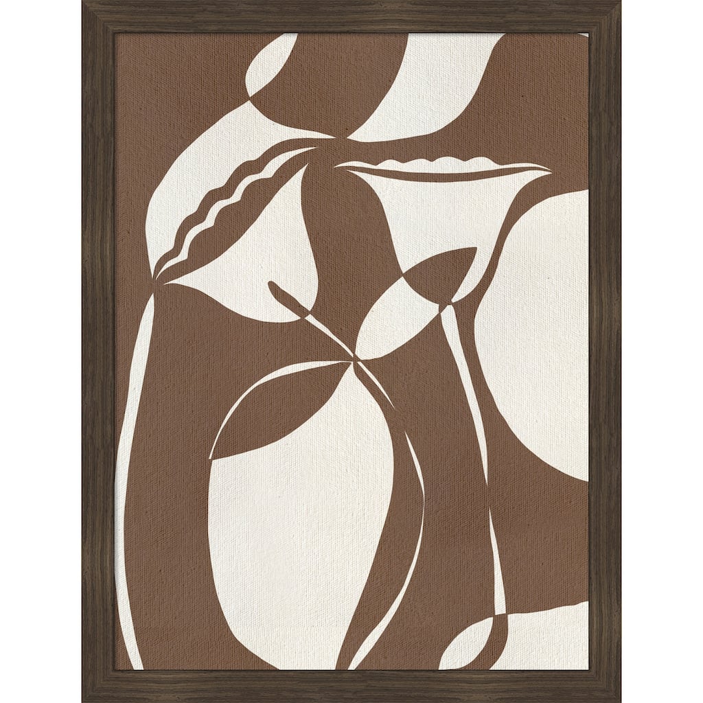 Bound By Beauty No. 3 by Shatha Al Dafai Wood Framed Wall Art Print - Woodgrain Stripe Chocolate