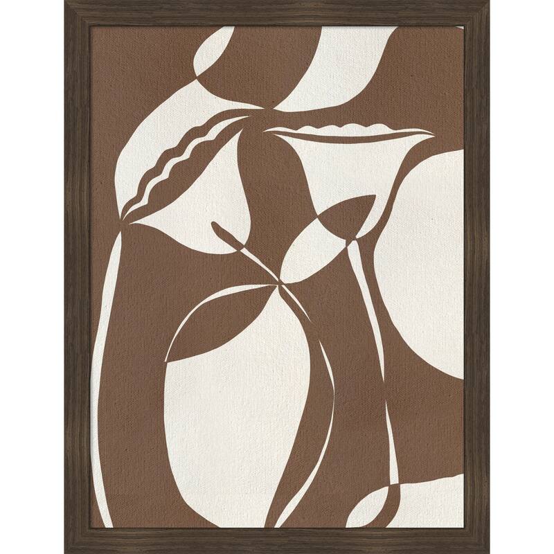 Bound By Beauty No. 3 by Shatha Al Dafai Wood Framed Wall Art Print - Woodgrain Stripe Chocolate