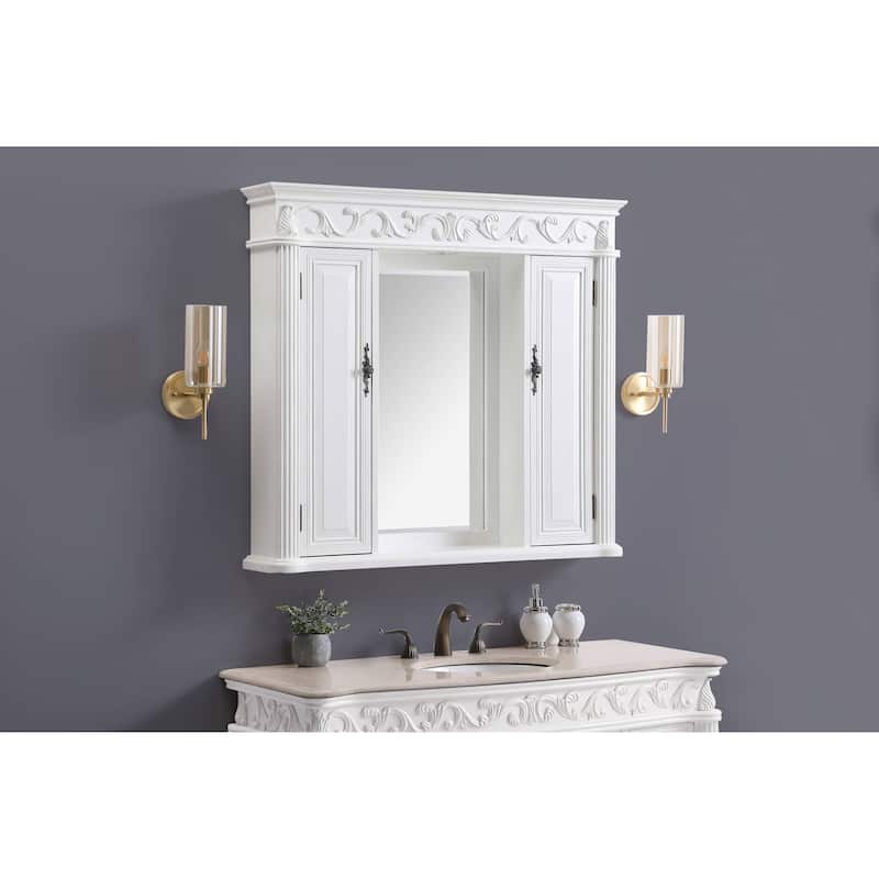 Roman 42" Antique White Medicine Cabinet