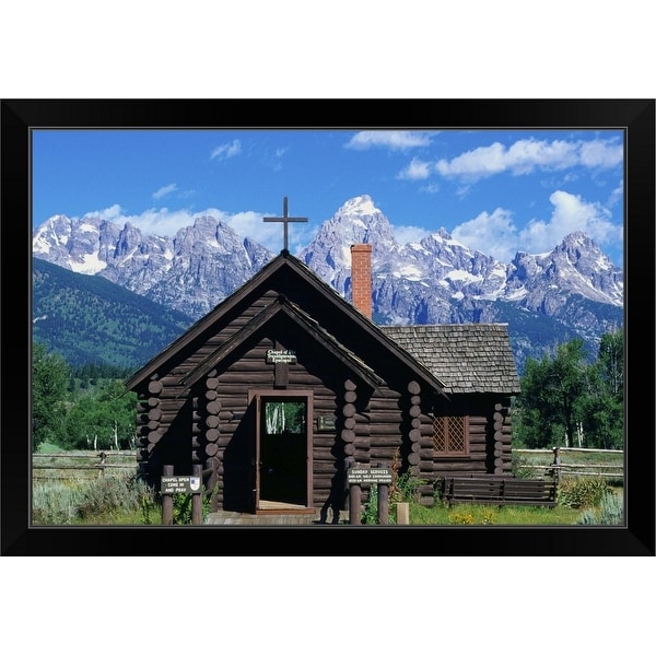 "The Chapel of the Transfiguration, Wyoming" Black Framed Print