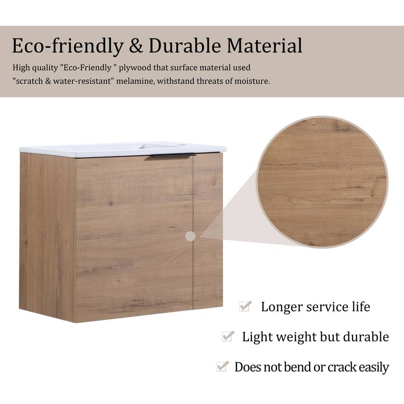 Beingnext 22" Small Bathroom Vanity with Sink, Floating Bathroom Vanity with Soft Close Door