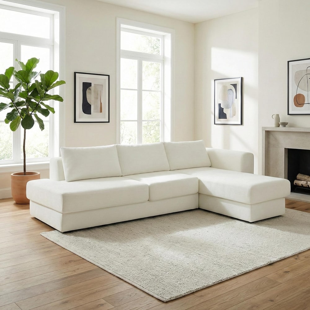 Christopher Knight Home - American Design Chenille 113" Modular Sectional Sofa with Double Layer Cushions