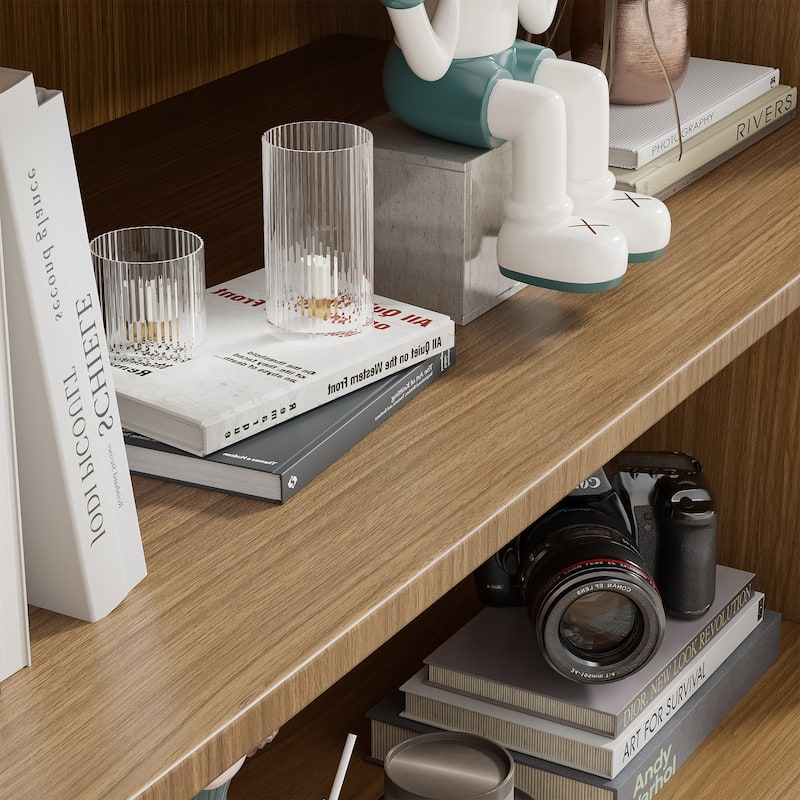 Doorless Wood Bookshelf Storage Cabinet Bookcase&Office Cabinet for Kitchen Bedroom Entryway Living Room Dinning Room