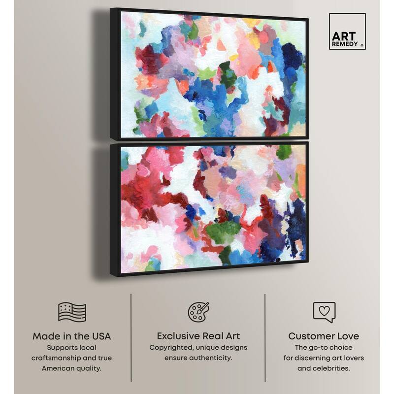 Bold Color Swirlz Canvas Set of 2 by Art Remedy