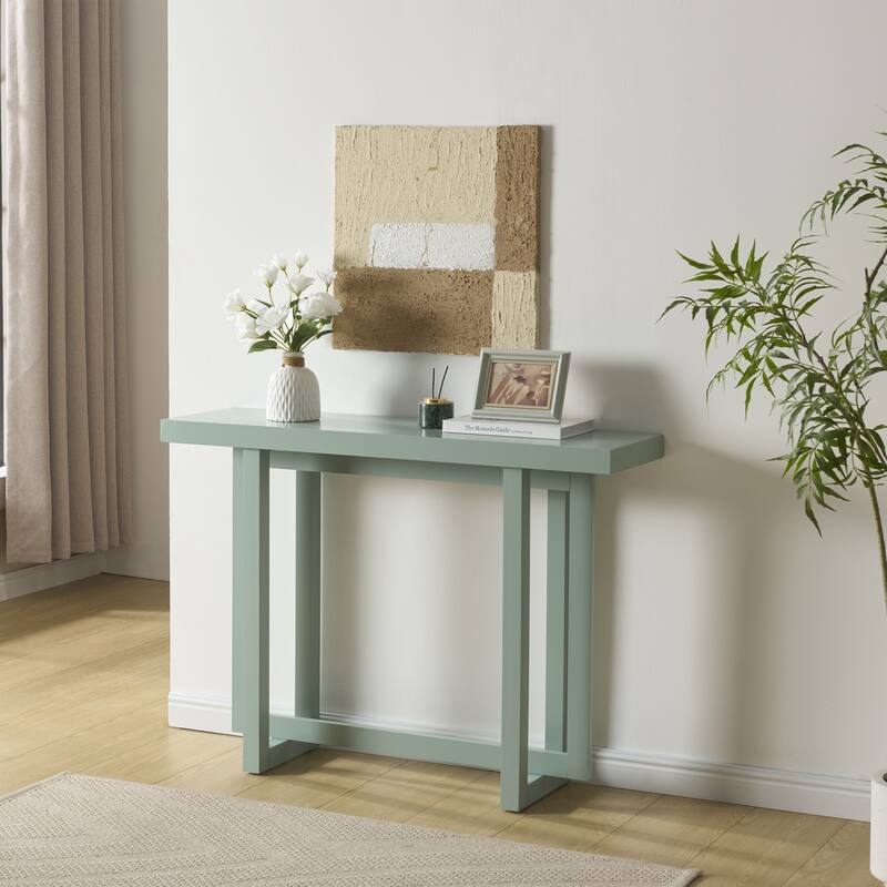 Soren Contemporary Wood Rectangular Console Table for Entryway - Ice Blue