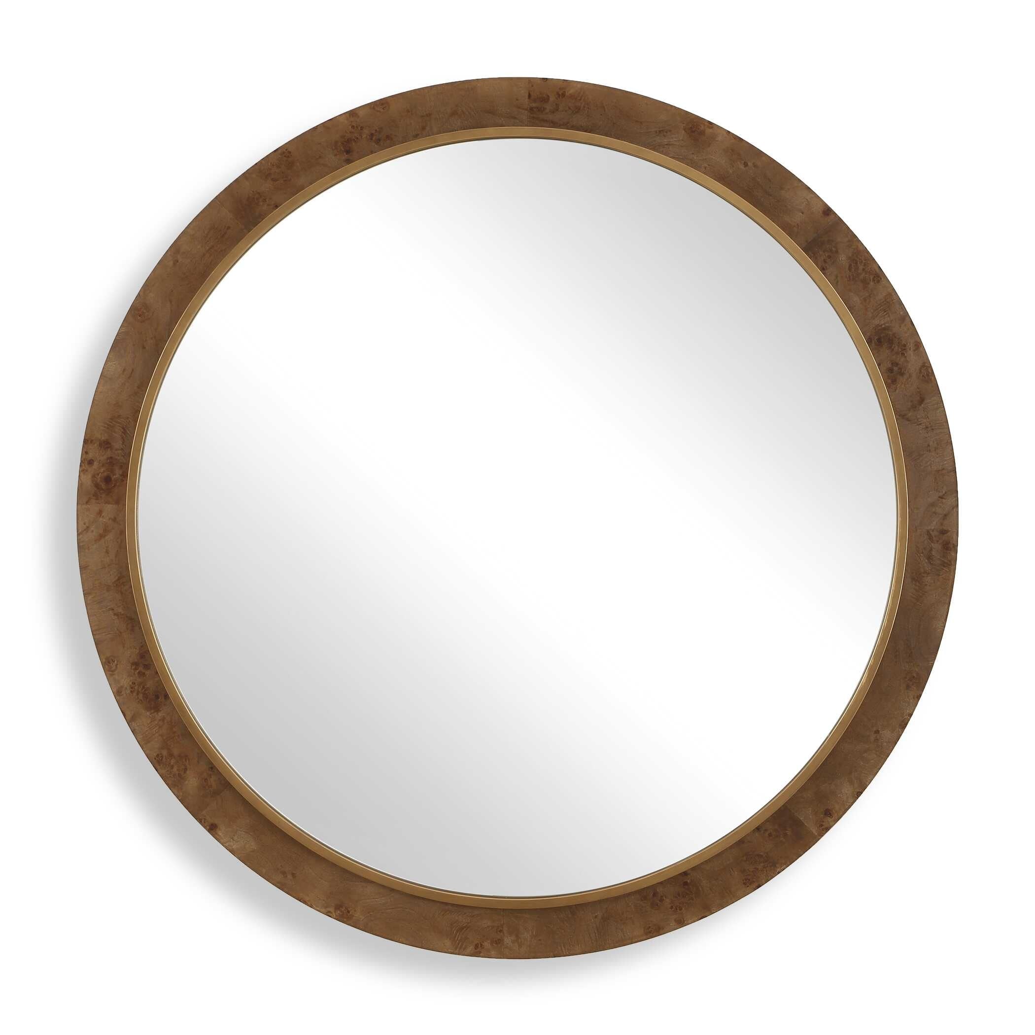 Uttermost Cleveland Round Burl Wood Mirror - 52.13" W x 52.13" H x 2.75" D