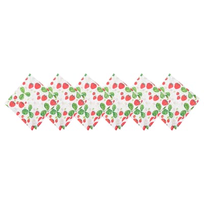 Strawberry Patch & Plaid Napkin Set of 6